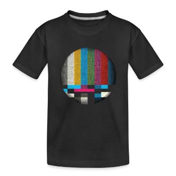 Retro-Bildschirm-Vibes - Kinder Premium Bio T-Shirt - Schwarz - Vorne