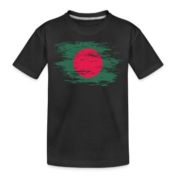 Bangladesh flag used - Kids' Premium Organic T-Shirt - black - Front