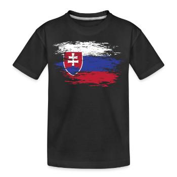Slowakei Flagge used - Kinder Premium Bio T-Shirt - Schwarz - Vorne
