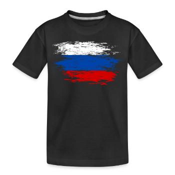 Russland Flagge used - Kinder Premium Bio T-Shirt - Schwarz - Vorne