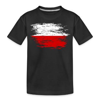 Polen Flagge used - Kinder Premium Bio T-Shirt - Schwarz - Vorne