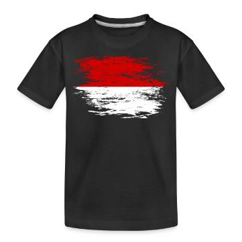 Indonesien Flagge used - Kinder Premium Bio T-Shirt - Schwarz - Vorne