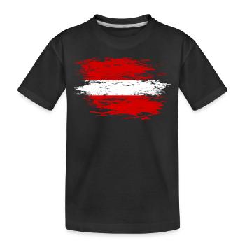 Lettland Flagge used - Kinder Premium Bio T-Shirt - Schwarz - Vorne