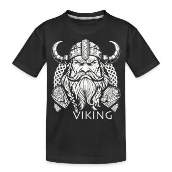 Wikinger - Kinder Premium Bio T-Shirt - Schwarz - Vorne