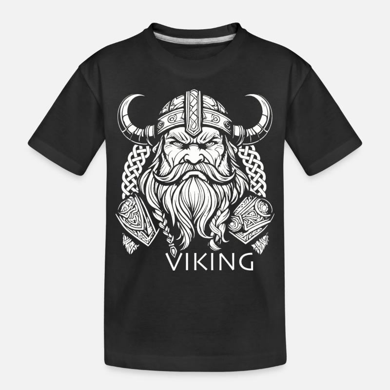 Wikinger - Kinder Premium Bio T-Shirt - Schwarz