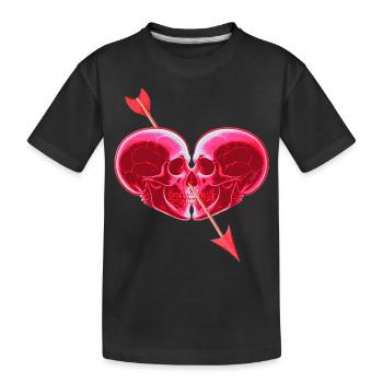 Heart of Skulls ❤ - Kids' Premium Organic T-Shirt - black - Front
