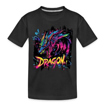 Dragon Fantasy Magic Mysticism Mythology Creature - Kids' Premium Organic T-Shirt - black - Front