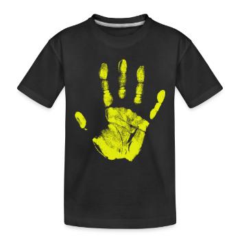 Empreinte de main, identité peinte, doigts et paume - T-shirt bio Premium Enfant - noir - Devant