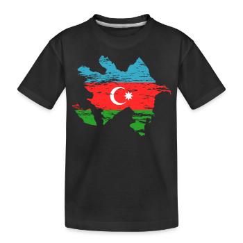 Aserbaidschan Landkarte used - Kinder Premium Bio T-Shirt - Schwarz - Vorne
