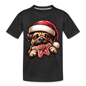 Pug - Kids' Premium Organic T-Shirt - black - Front
