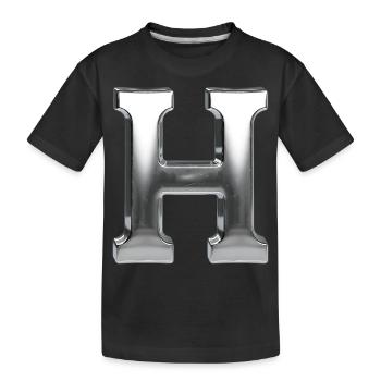 Chrome ,, H " Metallic - Kinder Premium Bio T-Shirt - Schwarz - Vorne