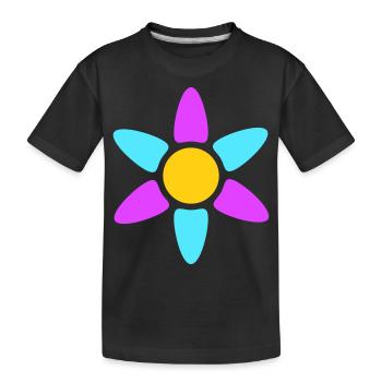 Small Marguerite Flower Decorative Yellow Purple Design - Kids' Premium Organic T-Shirt - black - Front