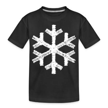 Snowflake Snow Winter Christmas Slide - Kids' Premium Organic T-Shirt - black - Front