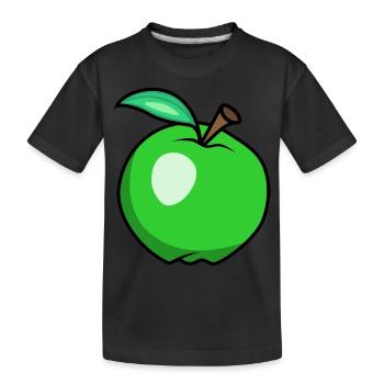 Apfel - Kinder Premium Bio T-Shirt - Schwarz - Vorne