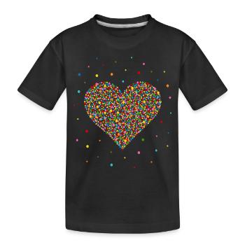 Confetti Heart - Kids' Premium Organic T-Shirt - black - Front
