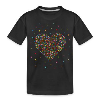 Confetti Heart - Kids' Premium Organic T-Shirt - black - Front