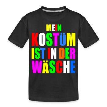 mein kostüm ist in der wäsche - Kinder Premium Bio T-Shirt - Schwarz - Vorne