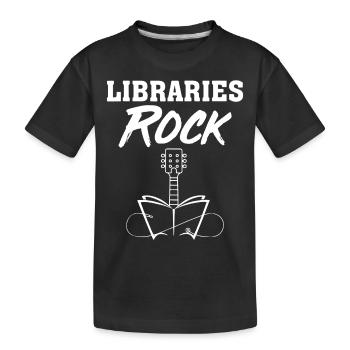 Teacher Library Rocks - Kids' Premium Organic T-Shirt - black - Front