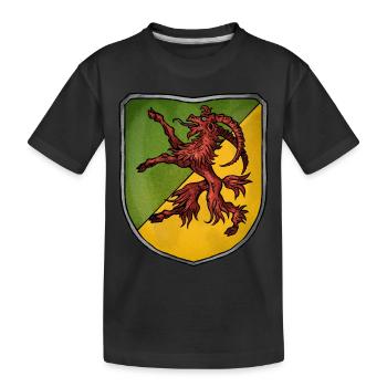 Wappen roter Ziegenbock - Kinder Premium Bio T-Shirt - Schwarz - Vorne