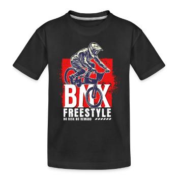 BMX vélo motard cascade freestyle vintage - T-shirt bio Premium Enfant - noir - Devant