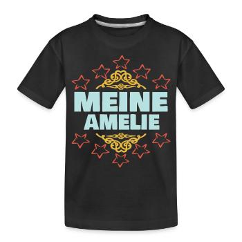 Maedchen Amelie - Kinder Premium Bio T-Shirt - Schwarz - Vorne