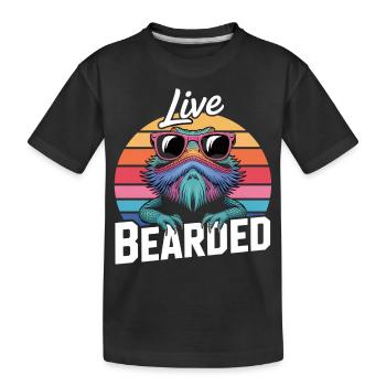 Live Bearded! Bartagame Reptil Terraristik - Kinder Premium Bio T-Shirt - Schwarz - Vorne