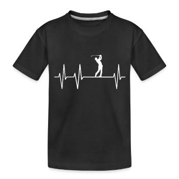coeur battement de coeur de golf palpitations golfeurs d'impulsion - T-shirt bio Premium Enfant - noir - Devant