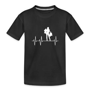 Shopping Heartbeat ligne Pulse coeur - T-shirt bio Premium Enfant - noir - Devant