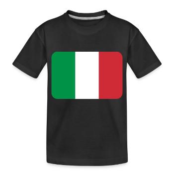 ITALY FLAG round corner 400 dpi - Kids' Premium Organic T-Shirt - black - Front
