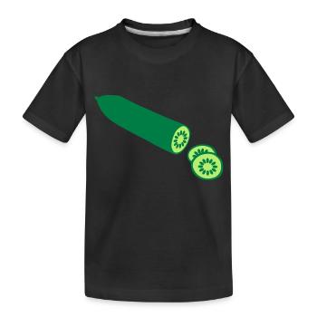 Gurke - Kinder Premium Bio T-Shirt - Schwarz - Vorne