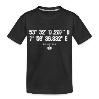Schortens Geocacher Geschenk Standort GPS Stadt - Kinder Premium Bio T-Shirt - Schwarz - Vorne