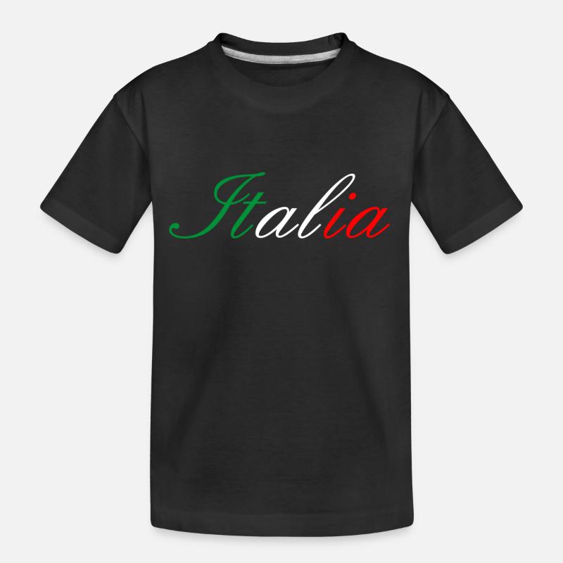 Italia écriture couleur drapeau - T-shirt bio Premium Enfant - noir