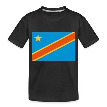 drapeau Congo Kinshasa - Congo flag - T-shirt bio Premium Enfant - noir - Devant
