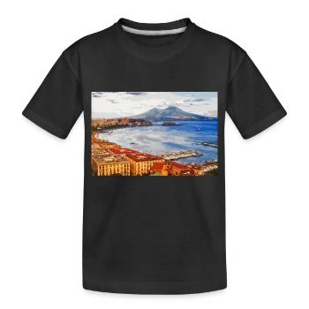 Die Bucht von Neapel (digitale Zeichnung) - Kinder Premium Bio T-Shirt - Schwarz - Vorne