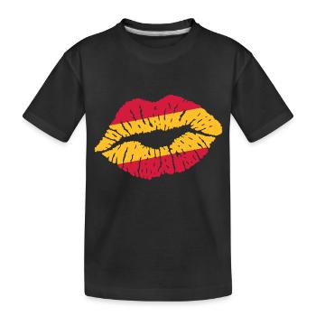 Kussmund (Spanien) - Kinder Premium Bio T-Shirt - Schwarz - Vorne
