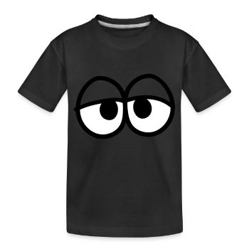 eyes face funny comic cartoon clipart head tr - Kids' Premium Organic T-Shirt - black - Front