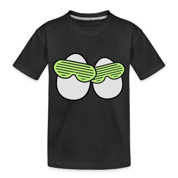 Funky Eggs - Kinder Premium Bio T-Shirt - Schwarz - Vorne