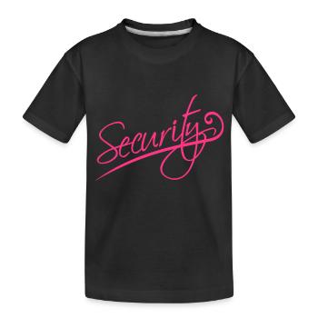 Security - Kids' Premium Organic T-Shirt - black - Front