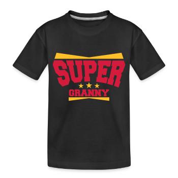 Super Granny Grandma Logo - Kinder Premium Bio T-Shirt - Schwarz - Vorne
