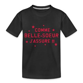 Soeur / Sœur / Sœurette / belle soeur / Frère - T-shirt bio Premium Enfant - noir - Devant