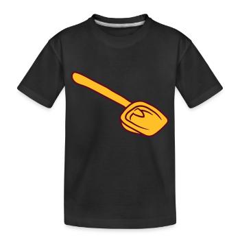 yellow shovel sandbox toy shovel eime - Kids' Premium Organic T-Shirt - black - Front