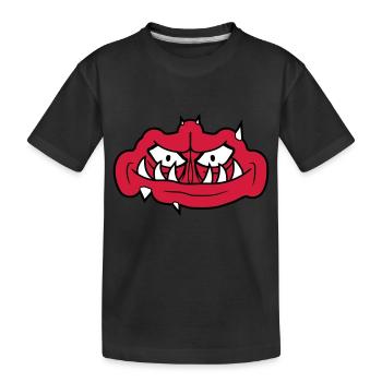 troll gesicht gruseliges - Kinder Premium Bio T-Shirt - Schwarz - Vorne