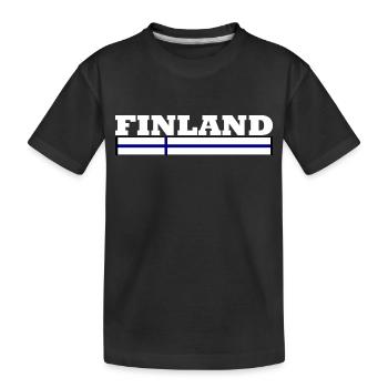 Finnland Flagge - Kinder Premium Bio T-Shirt - Schwarz - Vorne