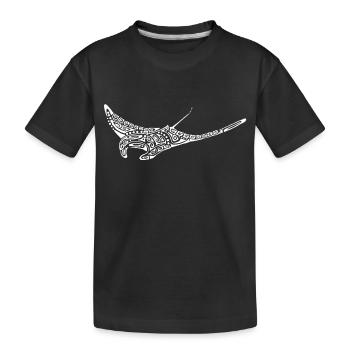 white manta ray tattoo - Kids' Premium Organic T-Shirt - black - Front