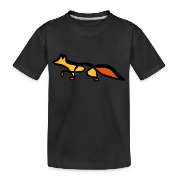 Fox - Line Art - Choose your colour - Kinder Premium Bio T-Shirt - Schwarz - Vorne