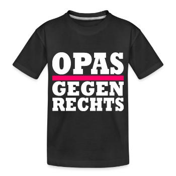 Opas gegen rechts - Kinder Premium Bio T-Shirt - Schwarz - Vorne