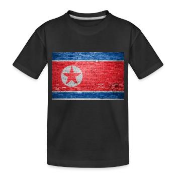 Drapeau de la Corée du Nord Graffiti sur mur de briques - T-shirt bio Premium Enfant - noir - Devant