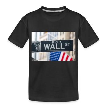Plaque de rue Wall Street New York USA - T-shirt bio Premium Enfant - noir - Devant