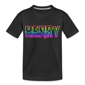 henry rs regenbogen - Kinder Premium Bio T-Shirt - Schwarz - Vorne