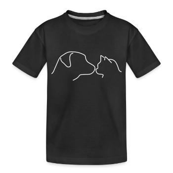 Chien chat animal animaux de compagnie chiens chats - T-shirt bio Premium Enfant - noir - Devant